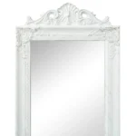 Free Standing Mirror - Baroque Style - White - 160 x 40cm