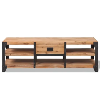 Stylish Wooden TV Stand - Acacia Wood - 140 x 40 x 45cm