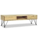 Recycled solid teak TV Cabinet - 120 x 35 x 35cm