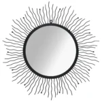 Black - Sunburst Wall Mirror - 80cm