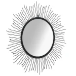 Black - Sunburst Wall Mirror - 80cm