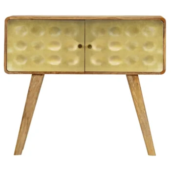 Sideboard - Mango Wood - Gold Print - 90 x 30 x 77cm