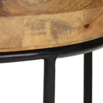 Round Wooden Coffee Table - Solid Mango - 50 x 40cm