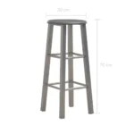 x2 Bar Stools - Anthracite - 30 x 30 x 70cm