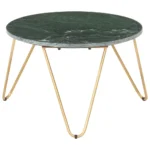 Coffee Table - Green - Real Stone with Marble Texture - 65 x 65 x 42cm