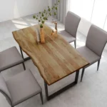 Wooden Dining Table - Acacia Wood - 154 x 80 x 76cm