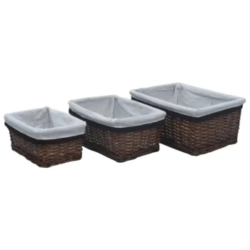 x3 Piece Willow Nesting Basket Set - Brown