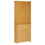 3 Tier Bookcase with 2 Doors - Solid Oak Wood - 70 x 30 x 180cm