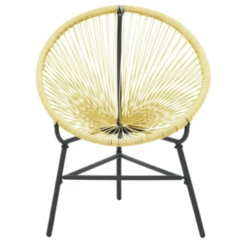 Poly Rattan Garden Moon Chair - Beige