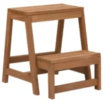 Solid Firwood Foldable Stool With Step - 39 x 38 x 45cm