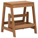 Solid Firwood Foldable Stool With Step - 39 x 38 x 45cm