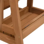 Solid Firwood Foldable Stool With Step - 39 x 38 x 45cm