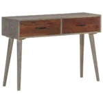 Console Table - Rough Mango Wood - Grey - 110 x 35 x 75cm