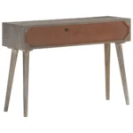 Console Table - Rough Mango Wood - Grey - 110 x 35 x 75cm