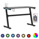 LED Gaming Desk - Z Shape Black - 110 x 60 x75cm