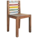 x4 Multi Colour Dining Chairs - Solid Reclaimed Wood