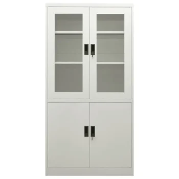 Steel Office Cabinet - Light Grey - 90 x 40 x 180cm