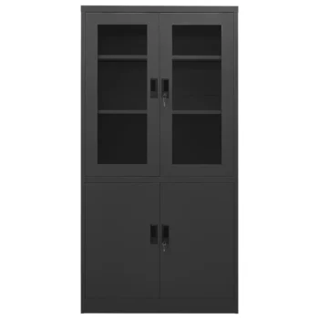 Steel Office Cabinet - Anthracite - 90 x 40 x 180cm