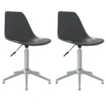 2 Modern Swivel Dining Chairs - Light Grey