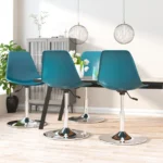 4 Modern Swivel Dining Chairs - Turquoise