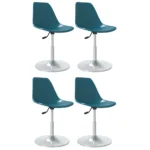 4 Modern Swivel Dining Chairs - Turquoise