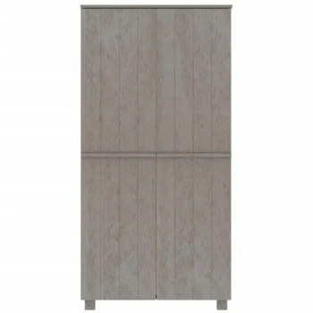 Solid Pine Wood Wardrobe - Light Grey - 89 x 50 x 180cm