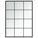 Black Squared Wall Mirror - Metal - 80 x 60cm