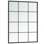 Black Squared Wall Mirror - Metal - 80 x 60cm