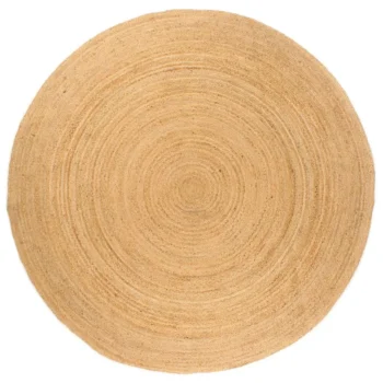 Round Hand-Braided Jute Rug - 210cm