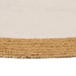 Round Braided White & Natural Jute Rug - 120cm