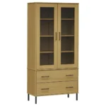 OSLO Bookcase with Metal Legs - Brown - 85 x 35 x 172.5cm