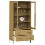 OSLO Bookcase with Metal Legs - Brown - 85 x 35 x 172.5cm