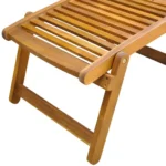 Deck Chair With Foot Rest - Acacia Wood - 150 x 70 x 69cm