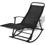 Foldable Garden Rocking Chair - Black