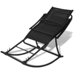 Foldable Garden Rocking Chair - Black