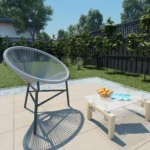 Poly Rattan Garden Moon Chair - Grey