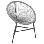 Poly Rattan Garden Moon Chair - Grey