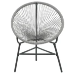 Poly Rattan Garden Moon Chair - Grey