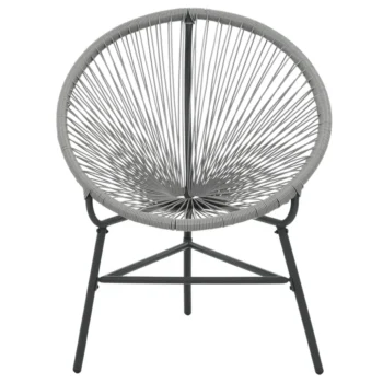 Poly Rattan Garden Moon Chair - Grey