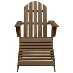 Wooden Garden Chair With Ottoman - Brown