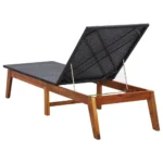 Poly Rattan Sun Lounger - Acacia Wood