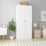 Door Bedroom Wardrobe - White - 90 x 52 x 200cm