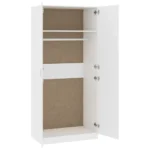 Door Bedroom Wardrobe - White - 90 x 52 x 200cm