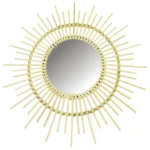 Sunburst Rattan Pointed Mirror - 50cm