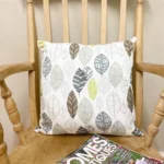 Scatter Cushion And Cover - Contemporary Green Leaf Design - 37cm