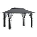 Gazebo With Sidewalls - Steel - Anthracite - 400 x 300x 270cm