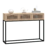 Console Table - Engineered Wood and Iron - 105 x 30 x 75cm