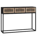 Console Table - Engineered Wood And Iron - Black - 105 x 30 x 75cm