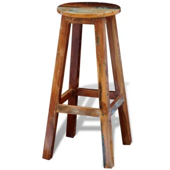 Classic Antique Bar Stool - Solid Reclaimed Wood - 30 x 75cm