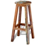 Classic Antique Bar Stool - Solid Reclaimed Wood - 30 x 75cm